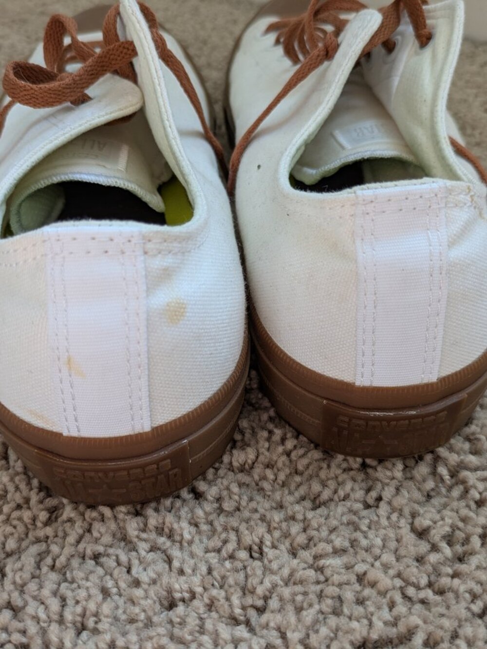 Converse White & Brown Sneakers, Size 12 - Picture 4 of 4